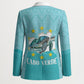Sao Vincente Cabo Verde Blazer Map With Sea Turtle African Pattern
