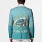 Sao Vincente Cabo Verde Blazer Map With Sea Turtle African Pattern