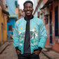 Sao Vincente Cabo Verde Bomber Jacket Map With Sea Turtle African Pattern