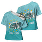 Sao Vincente Cabo Verde Cross Shoulder Shirt Map With Sea Turtle African Pattern