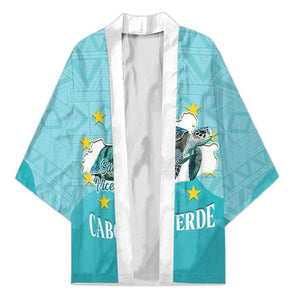Sao Vincente Cabo Verde Kimono Map With Sea Turtle African Pattern