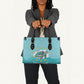 Sao Vincente Cabo Verde Leather Bag Map With Sea Turtle African Pattern