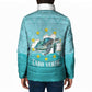 Sao Vincente Cabo Verde Padded Jacket Map With Sea Turtle African Pattern