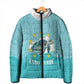 Sao Vincente Cabo Verde Padded Jacket Map With Sea Turtle African Pattern