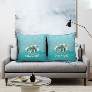 Sao Vincente Cabo Verde Pillow Cover Map With Sea Turtle African Pattern