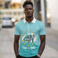 Sao Vincente Cabo Verde Polo Shirt Map With Sea Turtle African Pattern