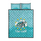 Sao Vincente Cabo Verde Quilt Bed Set Map With Sea Turtle African Pattern