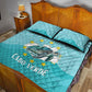 Sao Vincente Cabo Verde Quilt Bed Set Map With Sea Turtle African Pattern
