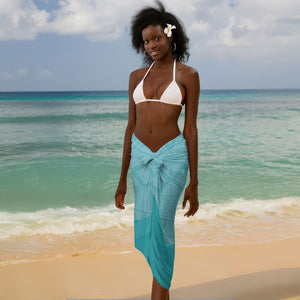 Sao Vincente Cabo Verde Sarong Map With Sea Turtle African Pattern