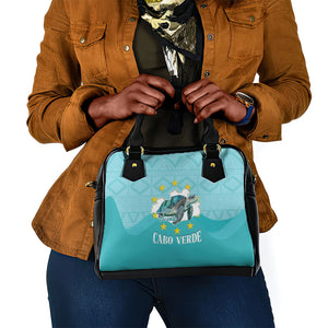 Sao Vincente Cabo Verde Shoulder Handbag Map With Sea Turtle African Pattern