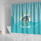 Sao Vincente Cabo Verde Shower Curtain Map With Sea Turtle African Pattern