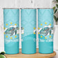 Sao Vincente Cabo Verde Skinny Tumbler Map With Sea Turtle African Pattern