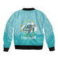 Sao Vincente Cabo Verde Sleeve Zip Bomber Jacket Map With Sea Turtle African Pattern