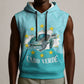 Sao Vincente Cabo Verde Sleeveless Hoodie Map With Sea Turtle African Pattern