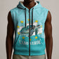 Sao Vincente Cabo Verde Sleeveless Zip Hoodie Map With Sea Turtle African Pattern