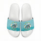 Sao Vincente Cabo Verde Slide Sandals Map With Sea Turtle African Pattern