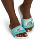 Sao Vincente Cabo Verde Slide Sandals Map With Sea Turtle African Pattern