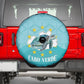 Sao Vincente Cabo Verde Spare Tire Cover Map With Sea Turtle African Pattern