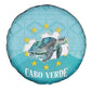 Sao Vincente Cabo Verde Spare Tire Cover Map With Sea Turtle African Pattern