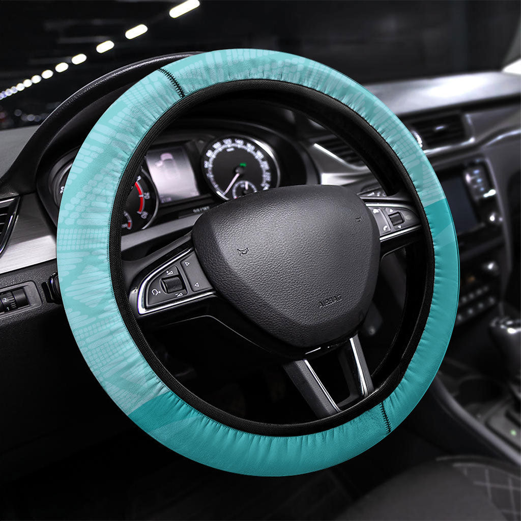 Sao Vincente Cabo Verde Steering Wheel Cover Map With Sea Turtle African Pattern