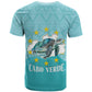 Sao Vincente Cabo Verde T shirt Map With Sea Turtle African Pattern
