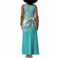 Sao Vincente Cabo Verde Tank Maxi Dress Map With Sea Turtle African Pattern