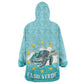 Sao Vincente Cabo Verde Wearable Blanket Hoodie Map With Sea Turtle African Pattern