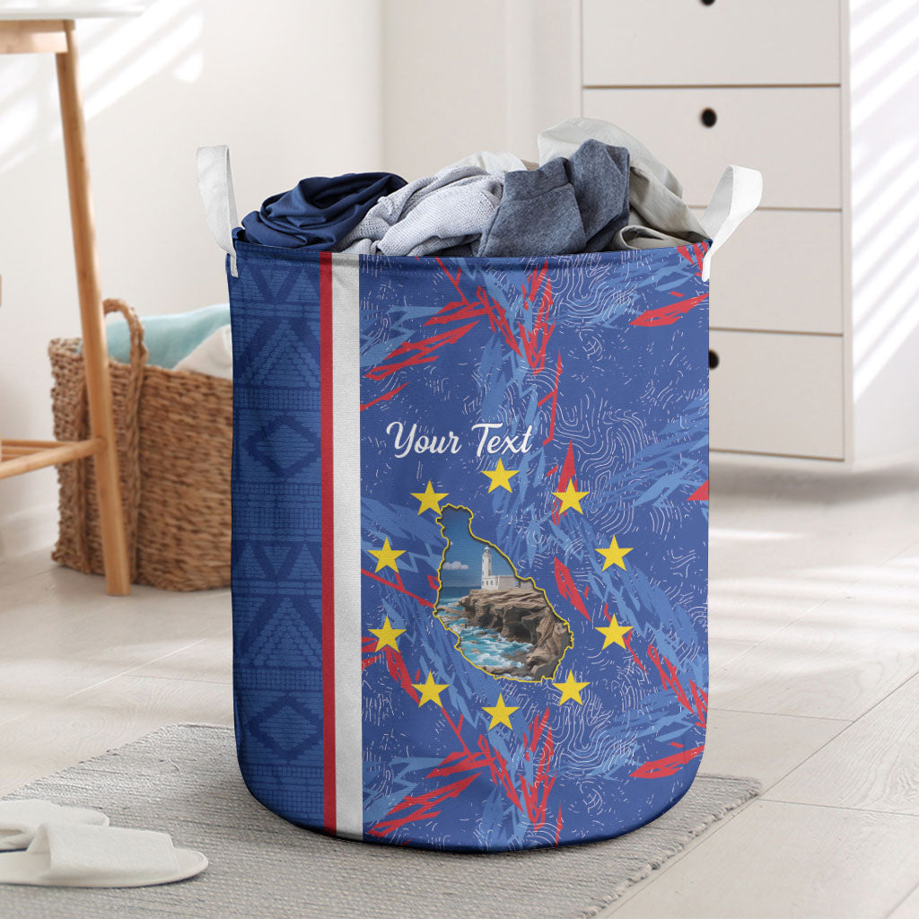 Personalized Santiago Cabo Verde Laundry Basket Map With Farol de Dona Maria Pia