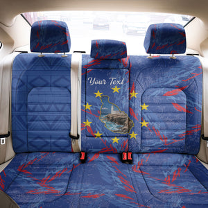 Personalized Santiago Cabo Verde Back Car Seat Cover Map With Farol de Dona Maria Pia