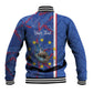 Personalized Santiago Cabo Verde Baseball Jacket Map With Farol de Dona Maria Pia