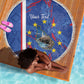 Personalized Santiago Cabo Verde Beach Blanket Map With Farol de Dona Maria Pia