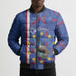 Personalized Santiago Cabo Verde Bomber Puffer Jacket Map With Farol de Dona Maria Pia