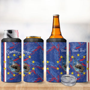 Personalized Santiago Cabo Verde 4 in 1 Can Cooler Tumbler Map With Farol de Dona Maria Pia