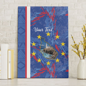 Personalized Santiago Cabo Verde Canvas Wall Art Map With Farol de Dona Maria Pia