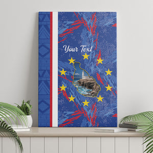 Personalized Santiago Cabo Verde Canvas Wall Art Map With Farol de Dona Maria Pia