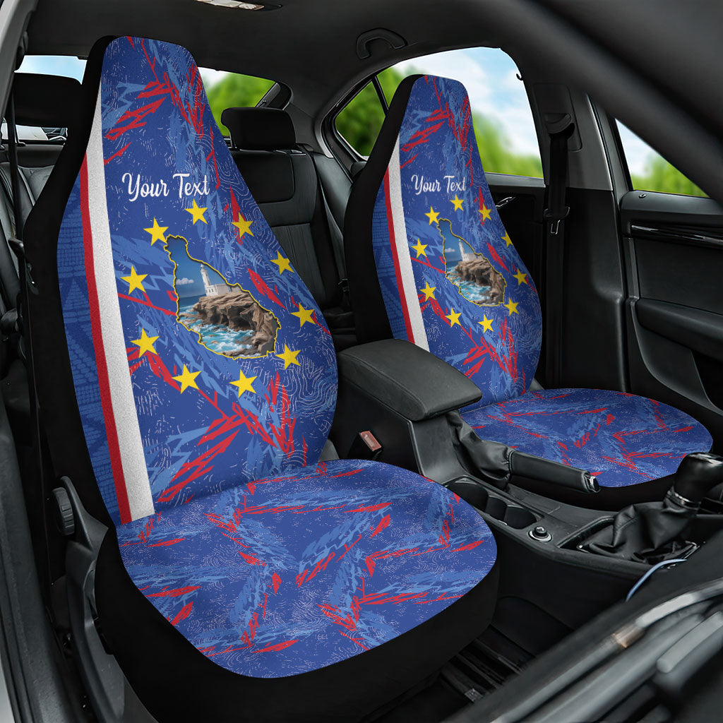 Personalized Santiago Cabo Verde Car Seat Cover Map With Farol de Dona Maria Pia
