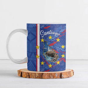 Personalized Santiago Cabo Verde Ceramic Mug Map With Farol de Dona Maria Pia