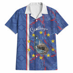 Personalized Santiago Cabo Verde Hawaiian Shirt Map With Farol de Dona Maria Pia