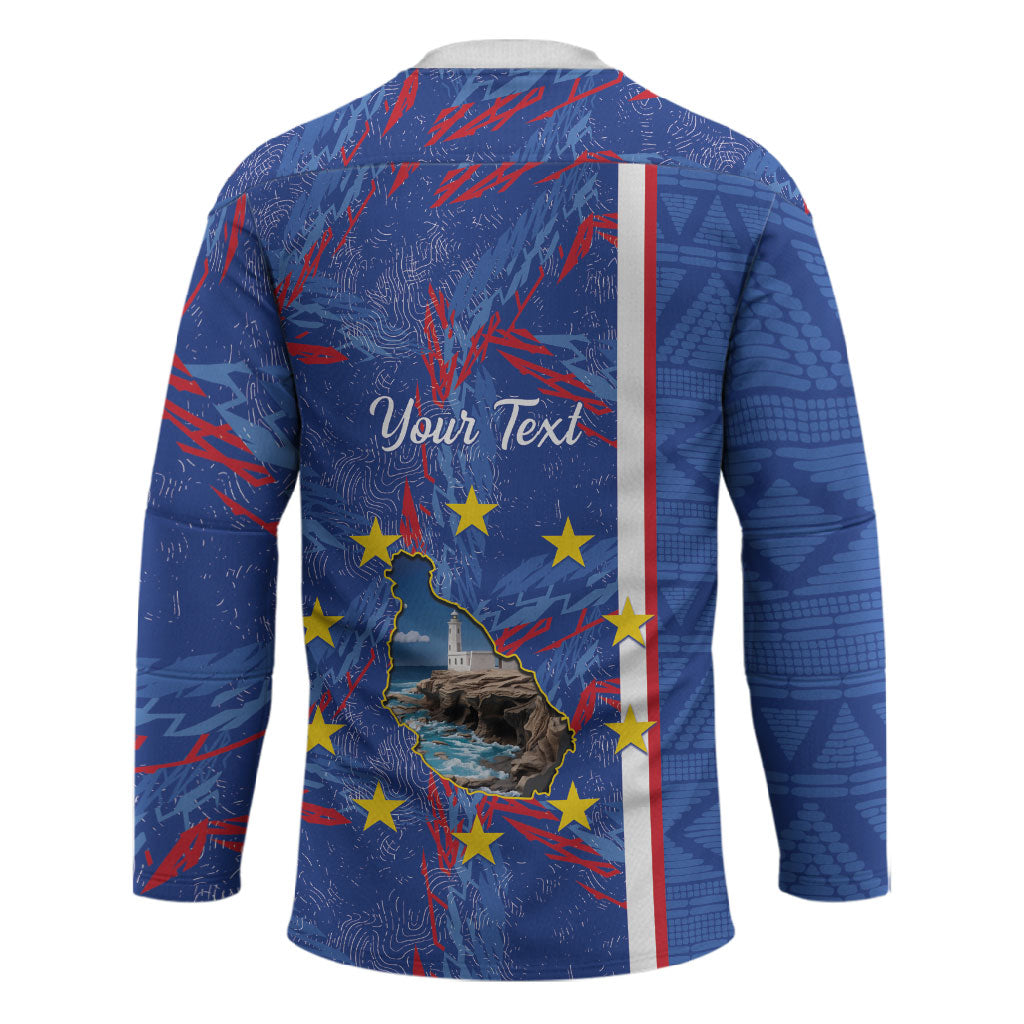 Personalized Santiago Cabo Verde Hockey Jersey Map With Farol de Dona Maria Pia