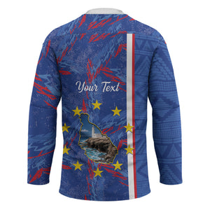 Personalized Santiago Cabo Verde Hockey Jersey Map With Farol de Dona Maria Pia