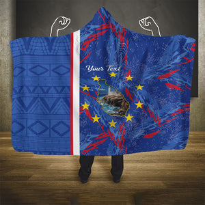 Personalized Santiago Cabo Verde Hooded Blanket Map With Farol de Dona Maria Pia