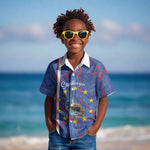 Personalized Santiago Cabo Verde Kid Hawaiian Shirt Map With Farol de Dona Maria Pia