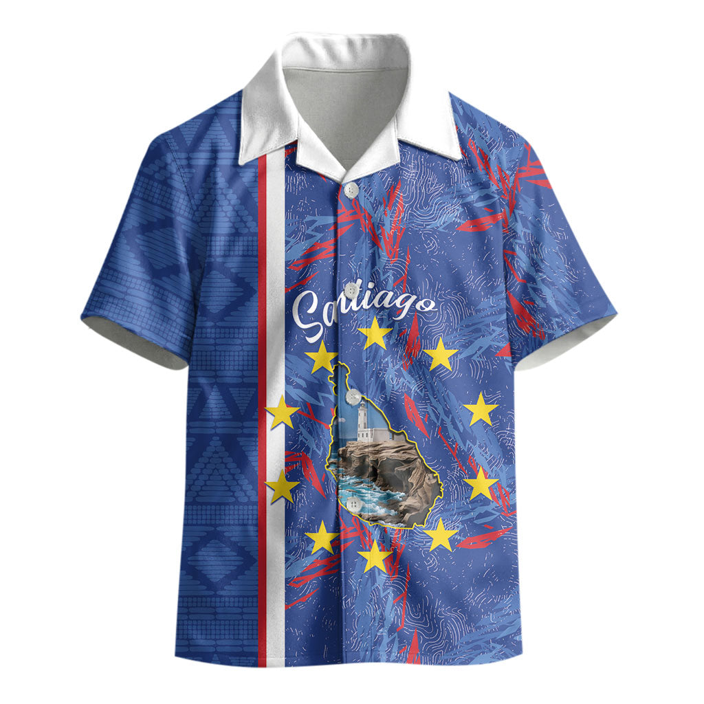 Personalized Santiago Cabo Verde Kid Hawaiian Shirt Map With Farol de Dona Maria Pia