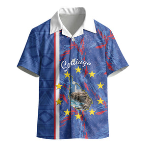 Personalized Santiago Cabo Verde Kid Hawaiian Shirt Map With Farol de Dona Maria Pia