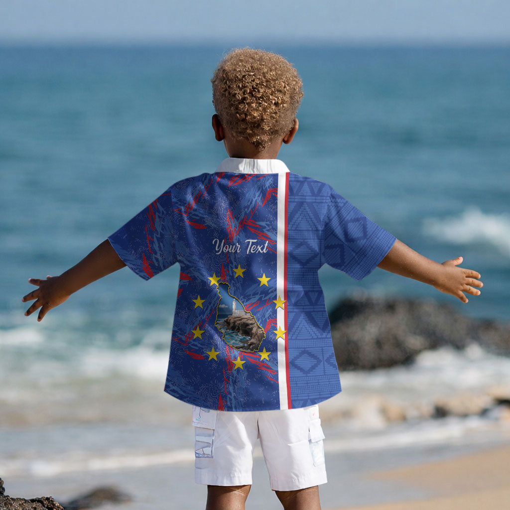 Personalized Santiago Cabo Verde Kid Hawaiian Shirt Map With Farol de Dona Maria Pia