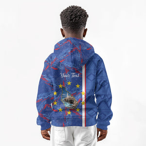 Personalized Santiago Cabo Verde Kid Hoodie Map With Farol de Dona Maria Pia