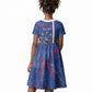 Personalized Santiago Cabo Verde Kid Short Sleeve Dress Map With Farol de Dona Maria Pia