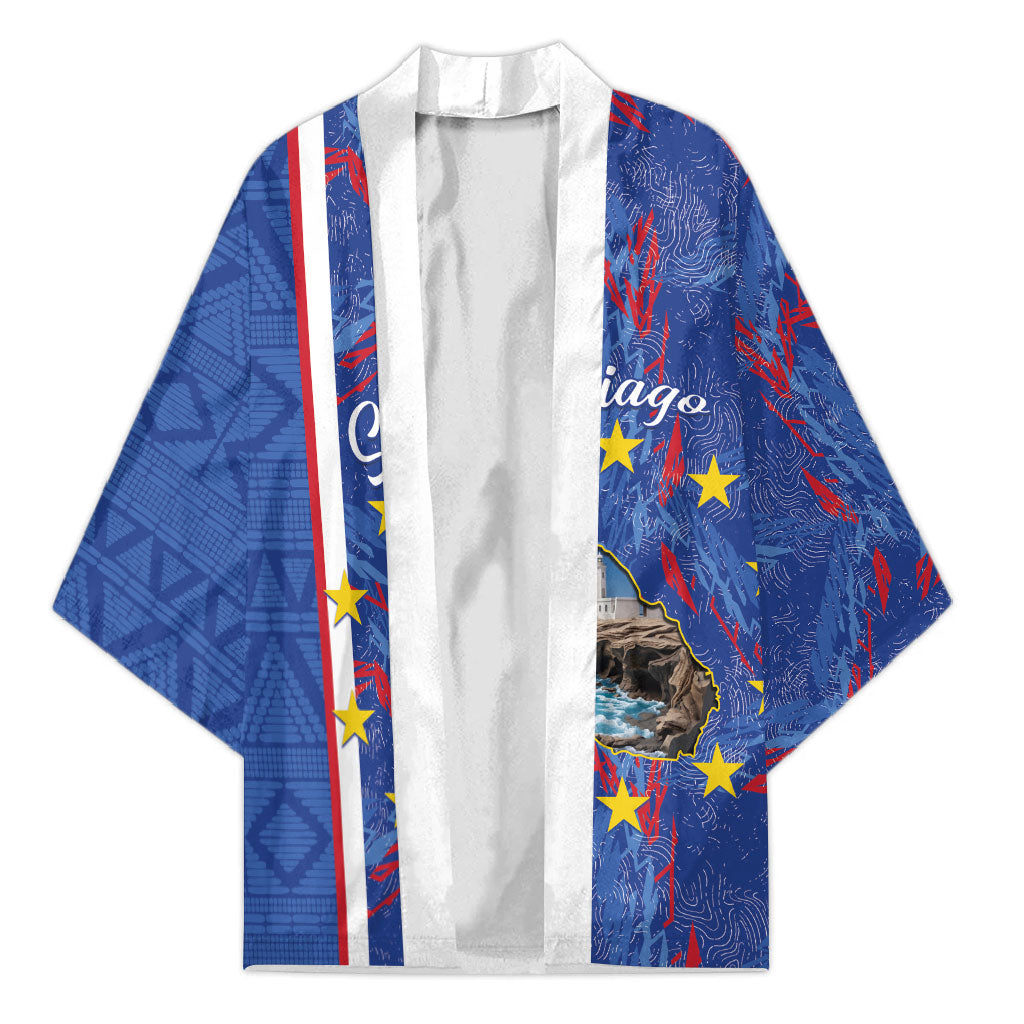 Personalized Santiago Cabo Verde Kimono Map With Farol de Dona Maria Pia