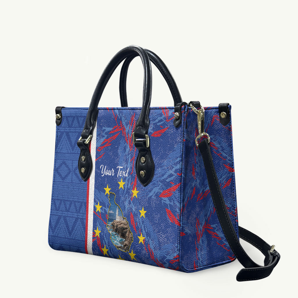 Personalized Santiago Cabo Verde Leather Bag Map With Farol de Dona Maria Pia