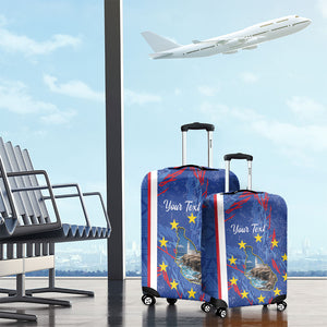Personalized Santiago Cabo Verde Luggage Cover Map With Farol de Dona Maria Pia
